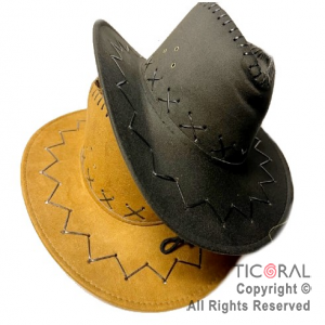 SOMBRERO COWBOY PREMIUM COLOR MARRON O NEGRO x 1